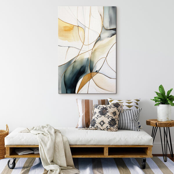 Fluid lines and warm hues intertwine