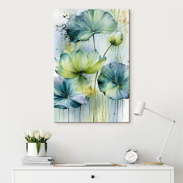 Painting of flowers and leaves