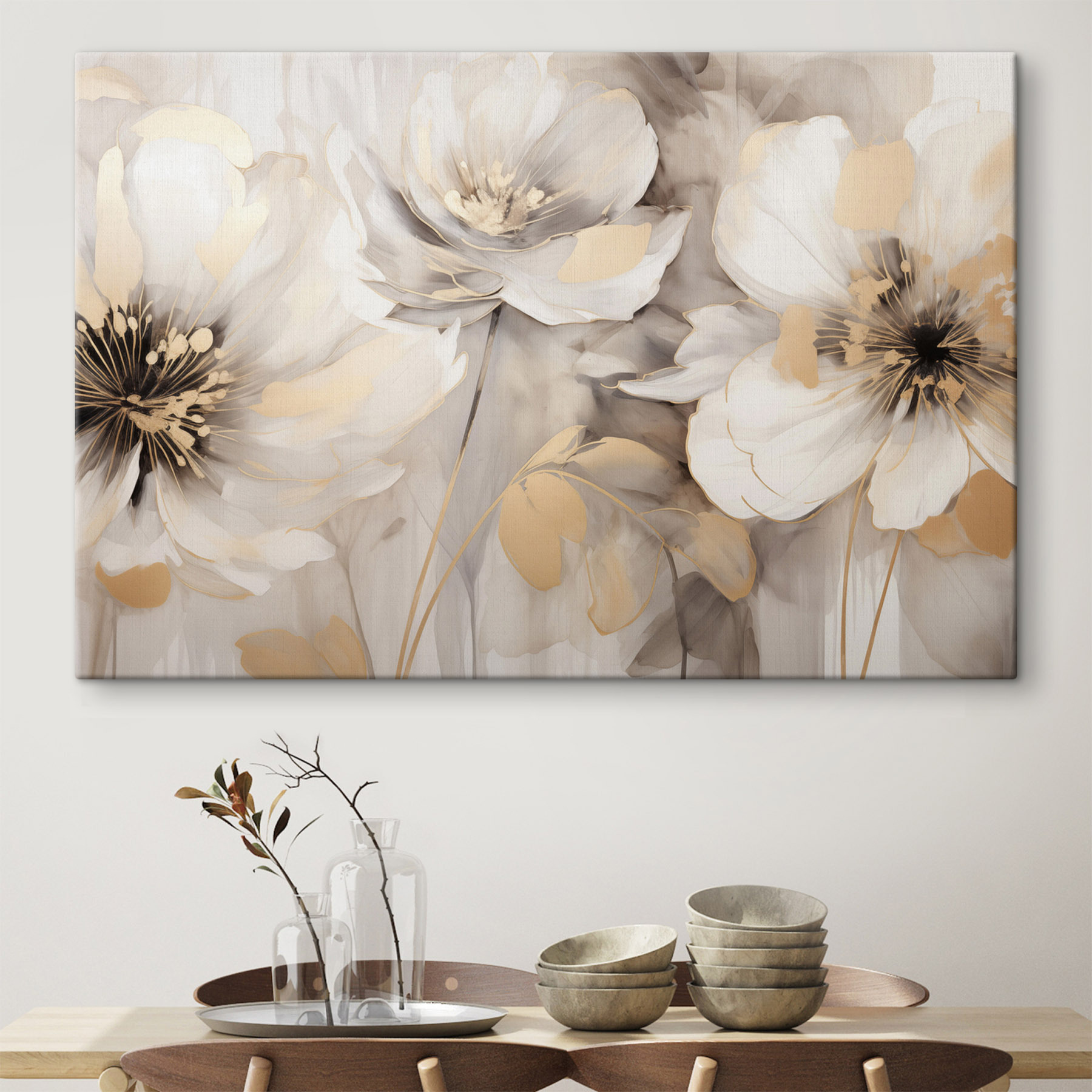 Painting of flowers on a wall