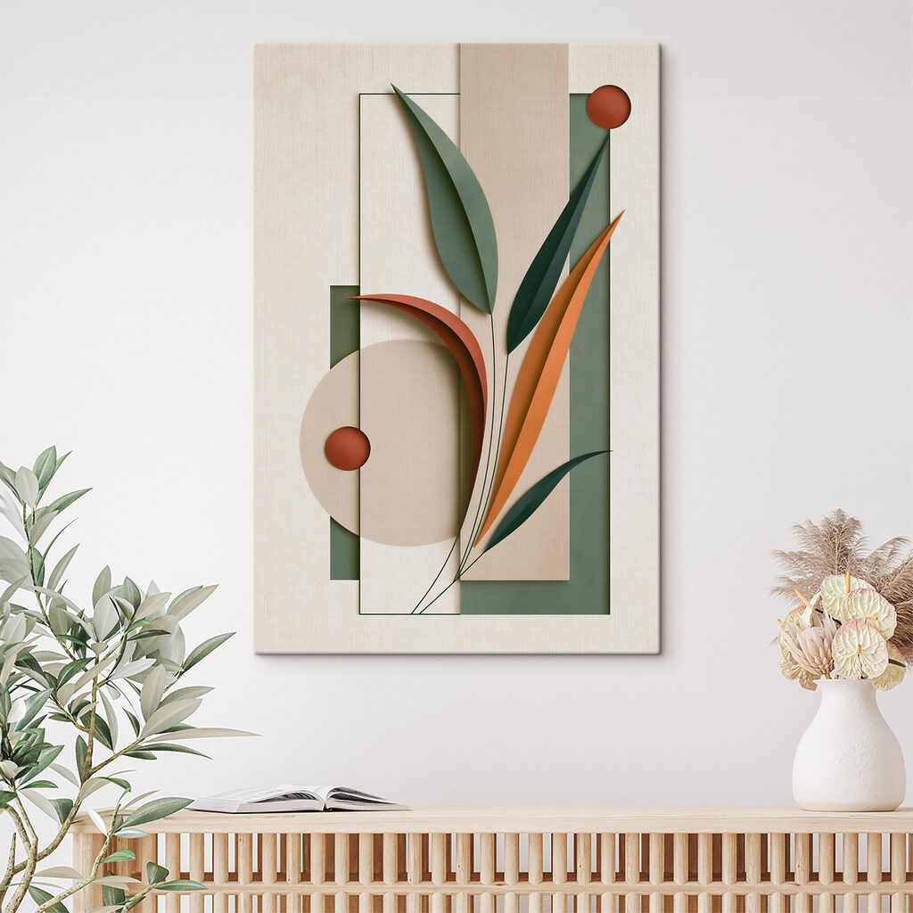 Artwork of leaves and circles