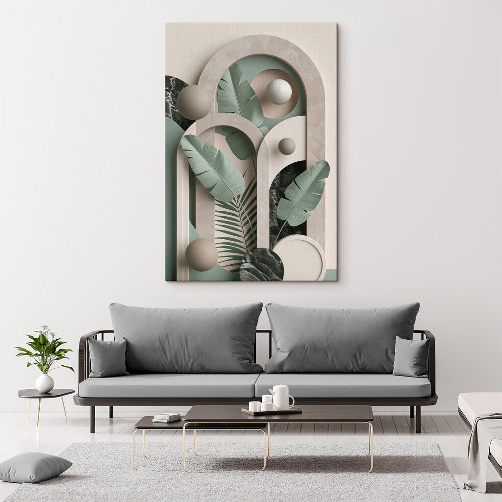 Artwork of a plant with leaves and balls
