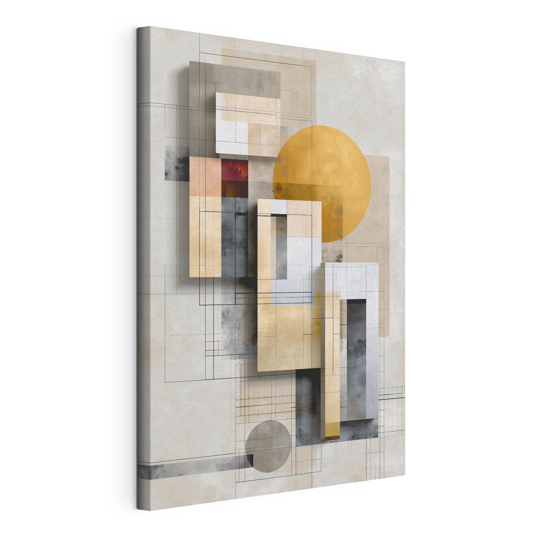 Painting of geometric shapes and lines