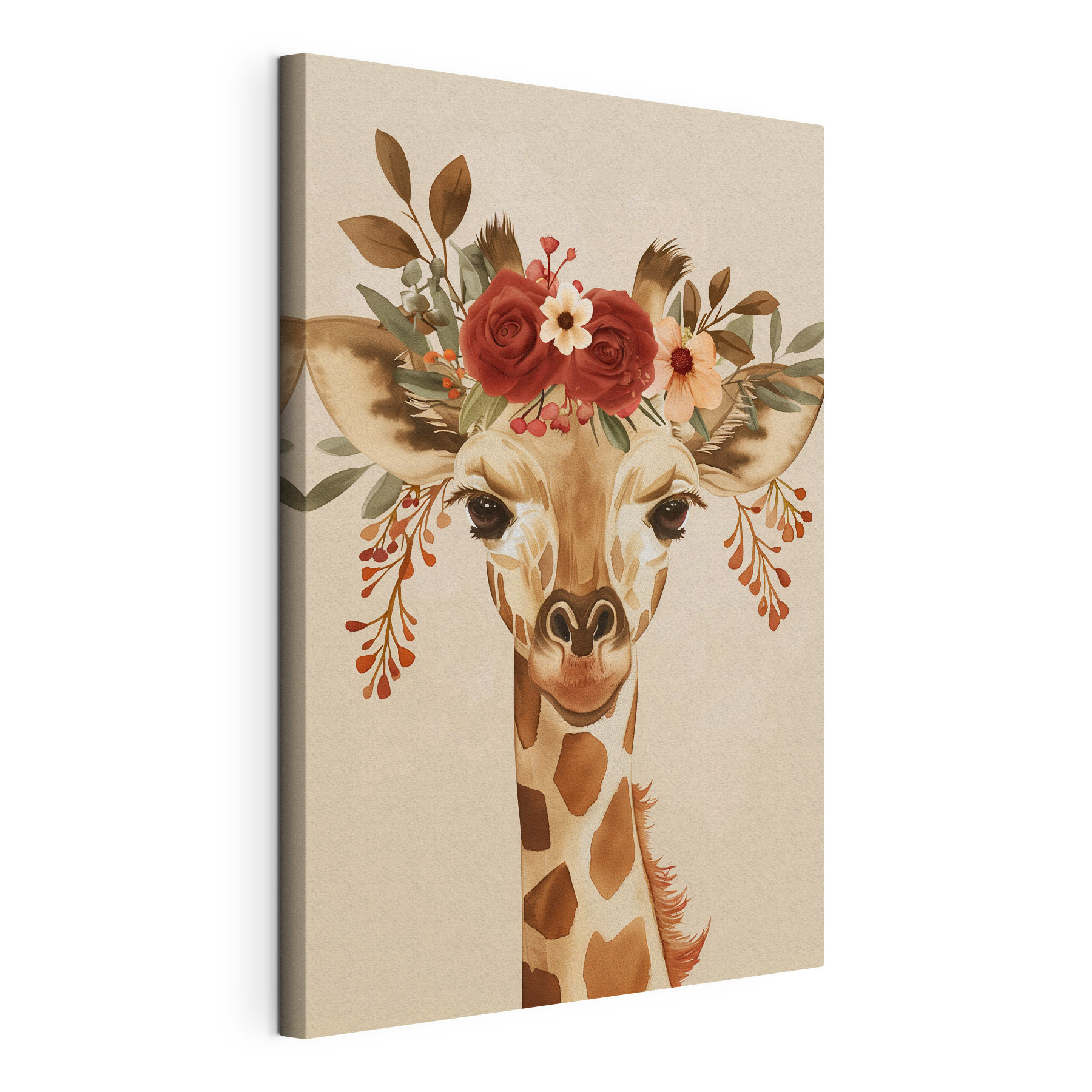 Giraffe with flowers on its head Giraffe with flowers on its head