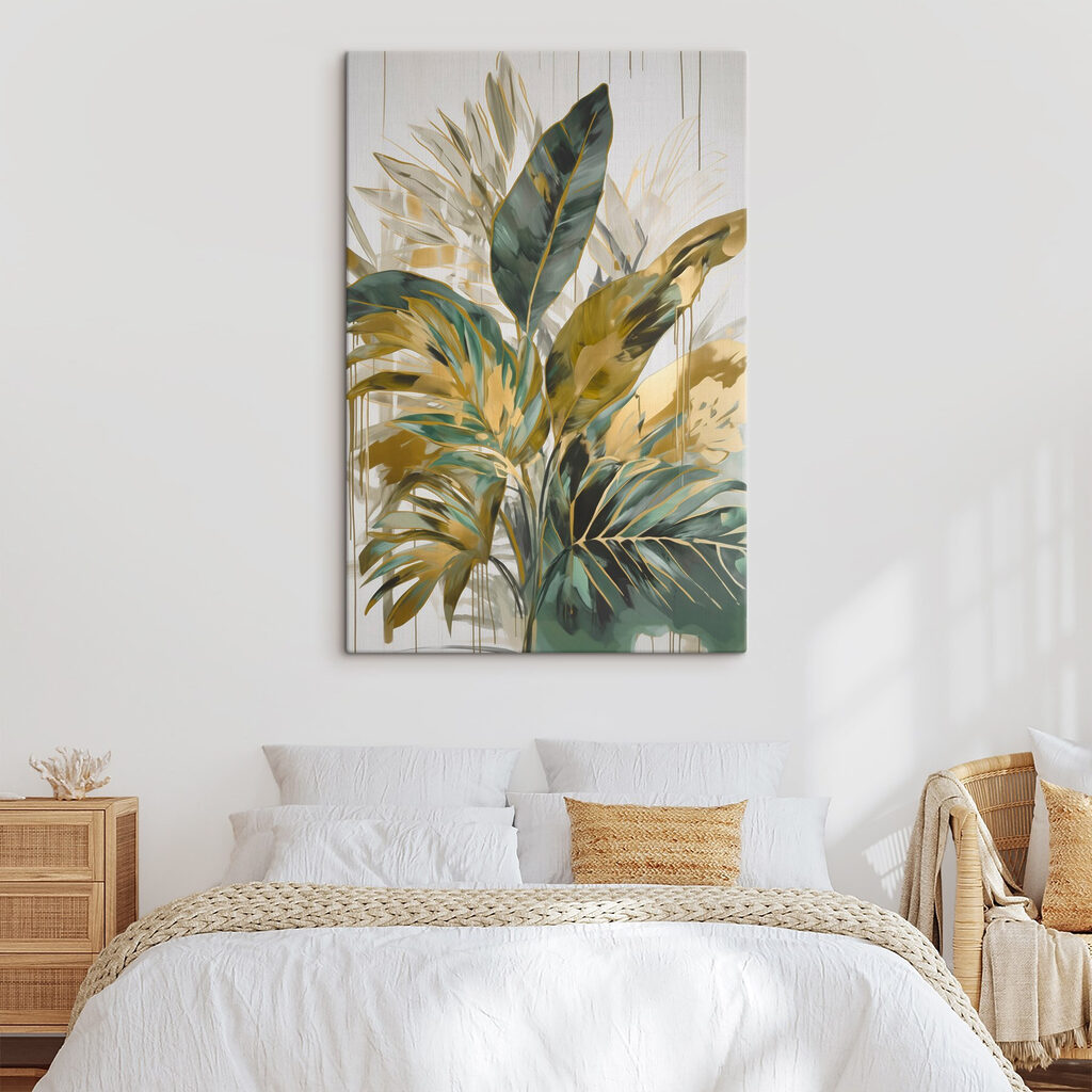 Painting of leaves and flowers