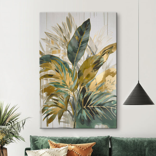 Painting of leaves and flowers