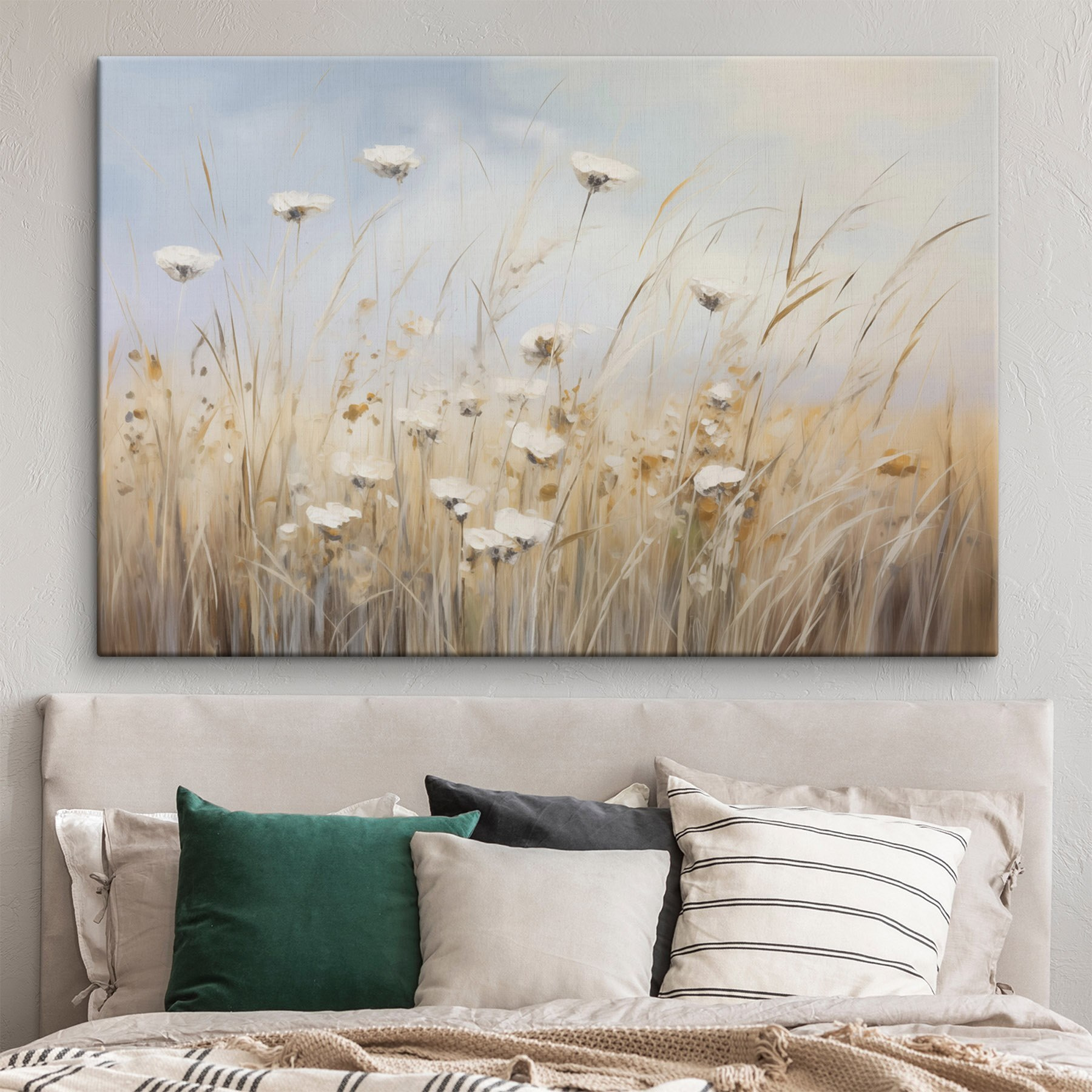 Painting of flowers in a field