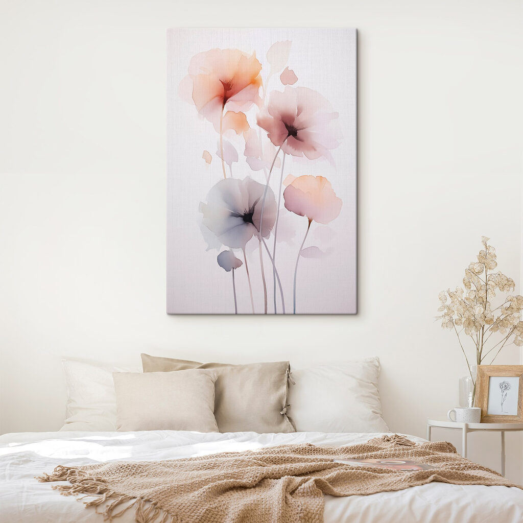Painting of flowers on a white background