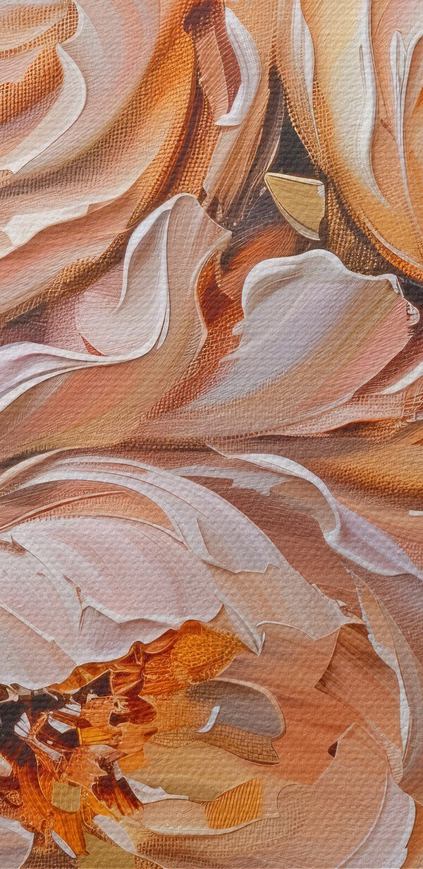 Painting of flowers on a white surface