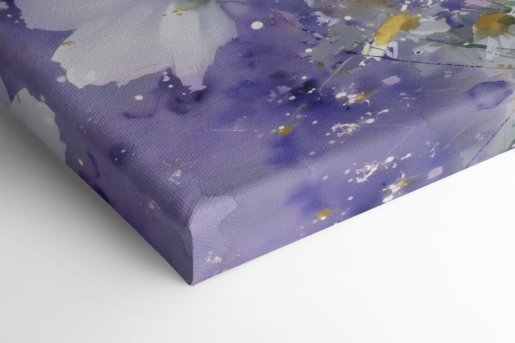 Painting of flowers in a purple background Painting of flowers in a purple background