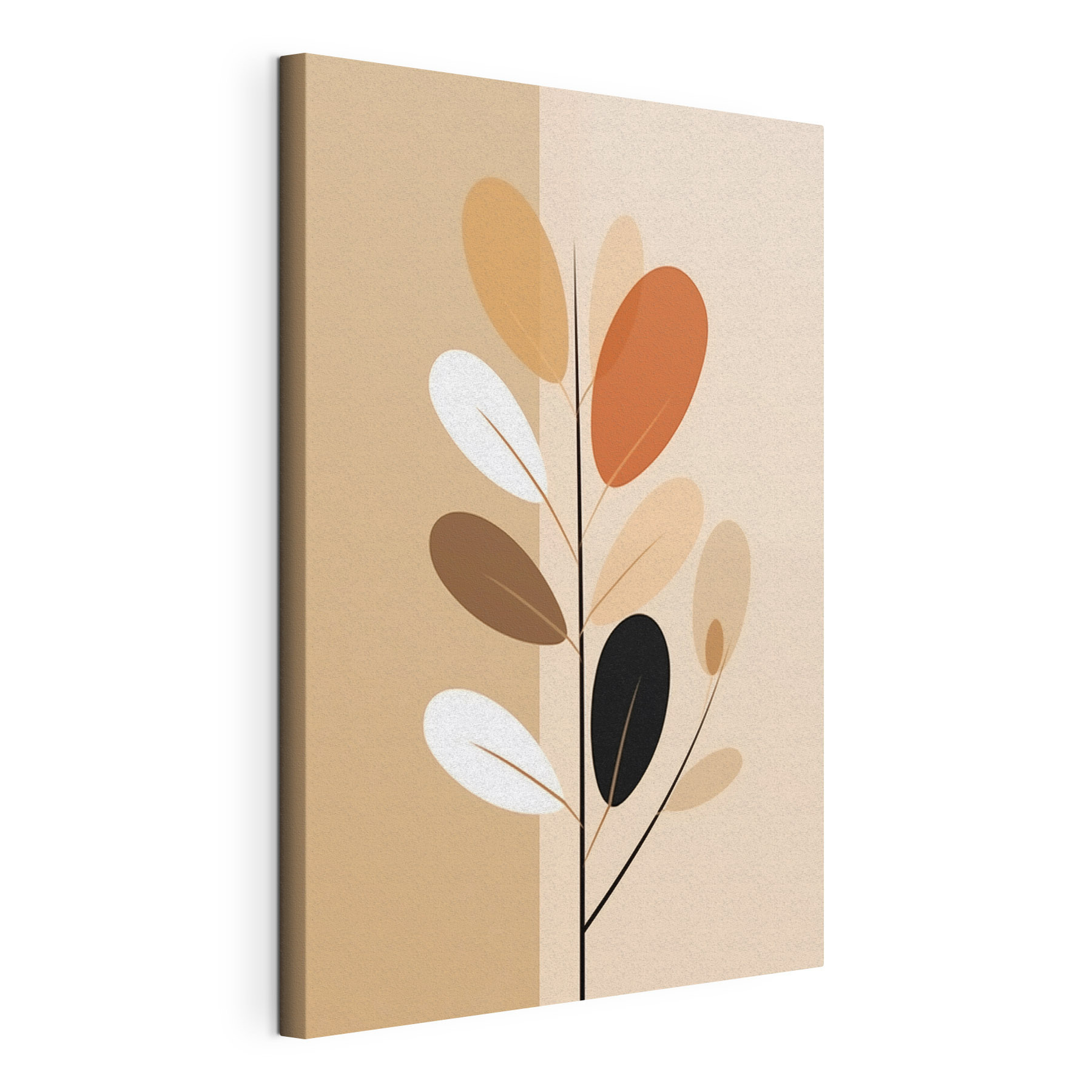Brown white and black leafy plant