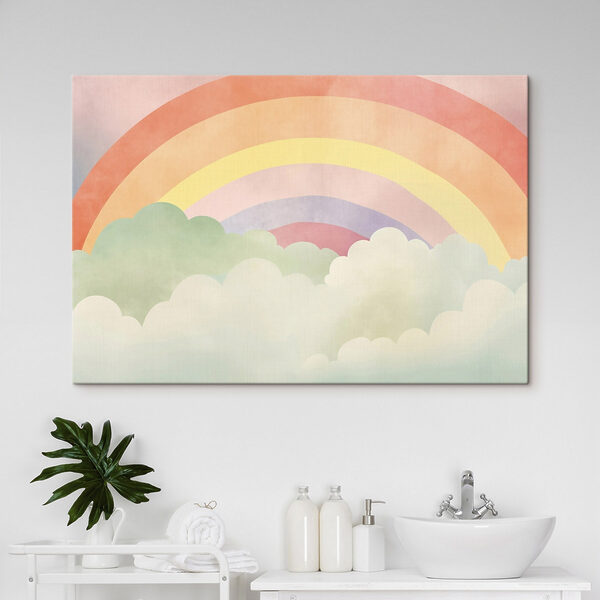 Rainbow and clouds in the sky