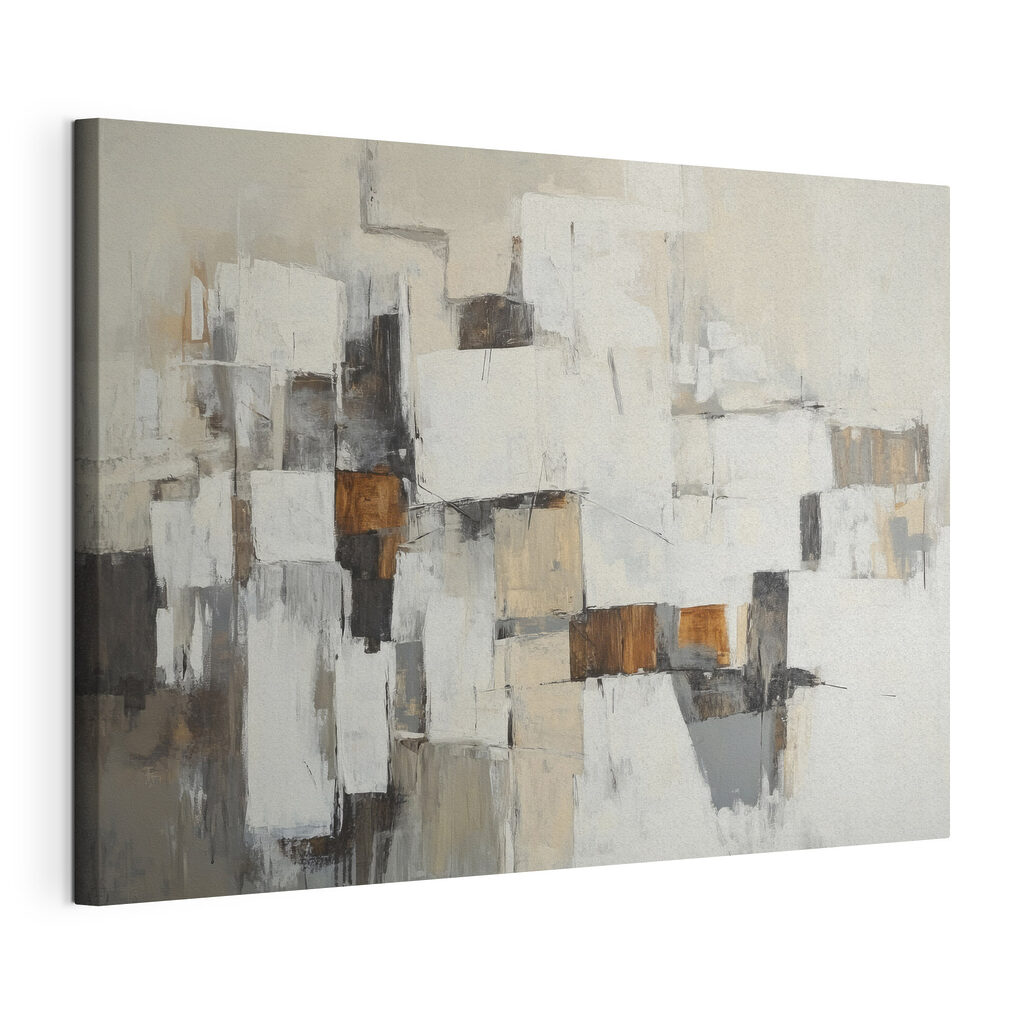 Painting of white and brown squares