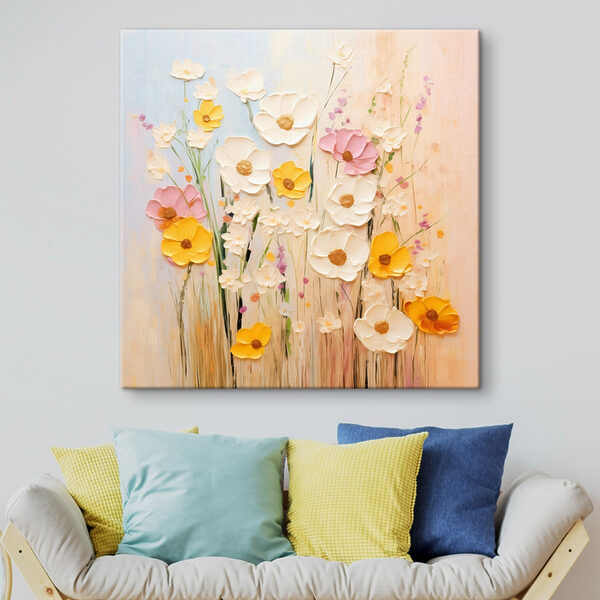 Painting of flowers on a wall