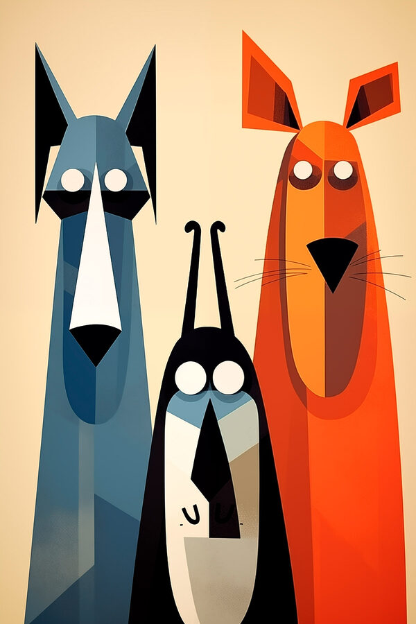 Group of cartoon animals