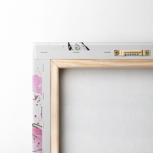 Delicate pink butterfly on a canvas