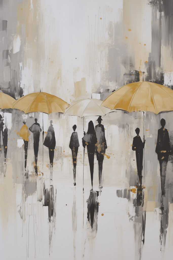 Group of people holding umbrellas Group of people holding umbrellas