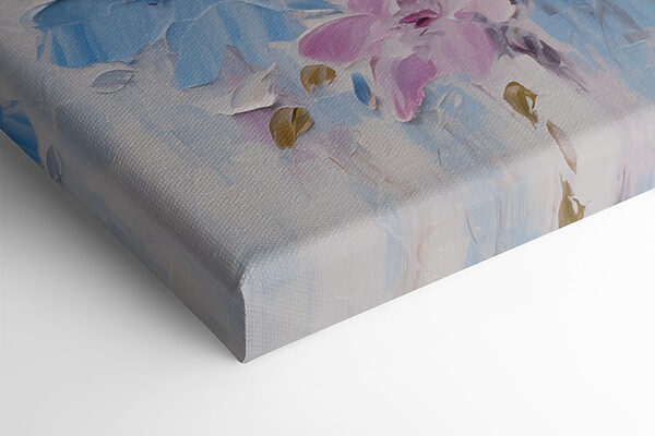 Painting of flowers on a white surface