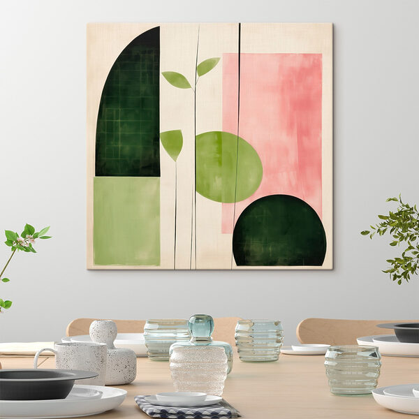 Painting of a plant and circles Painting of a plant and circles