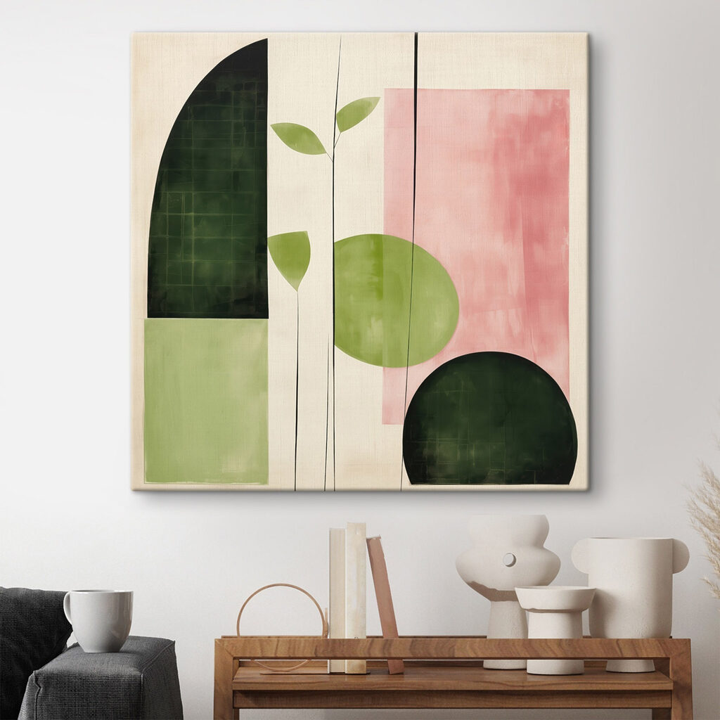 Painting of a plant and circles Painting of a plant and circles