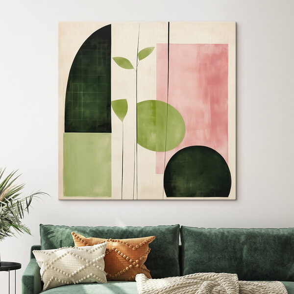 Painting of a plant and circles Painting of a plant and circles