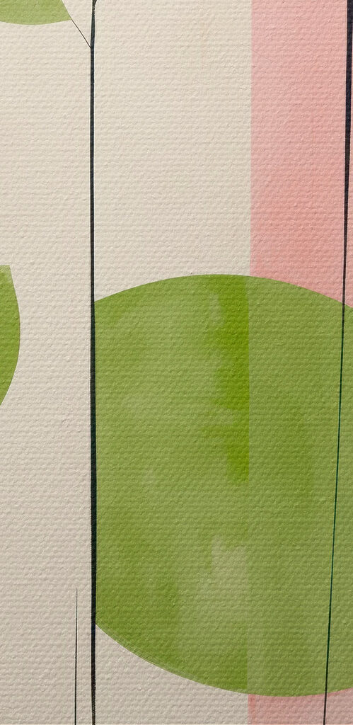 Painting of a plant and circles Painting of a plant and circles