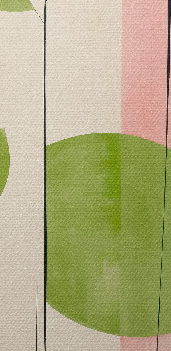 Painting of a plant and circles Painting of a plant and circles