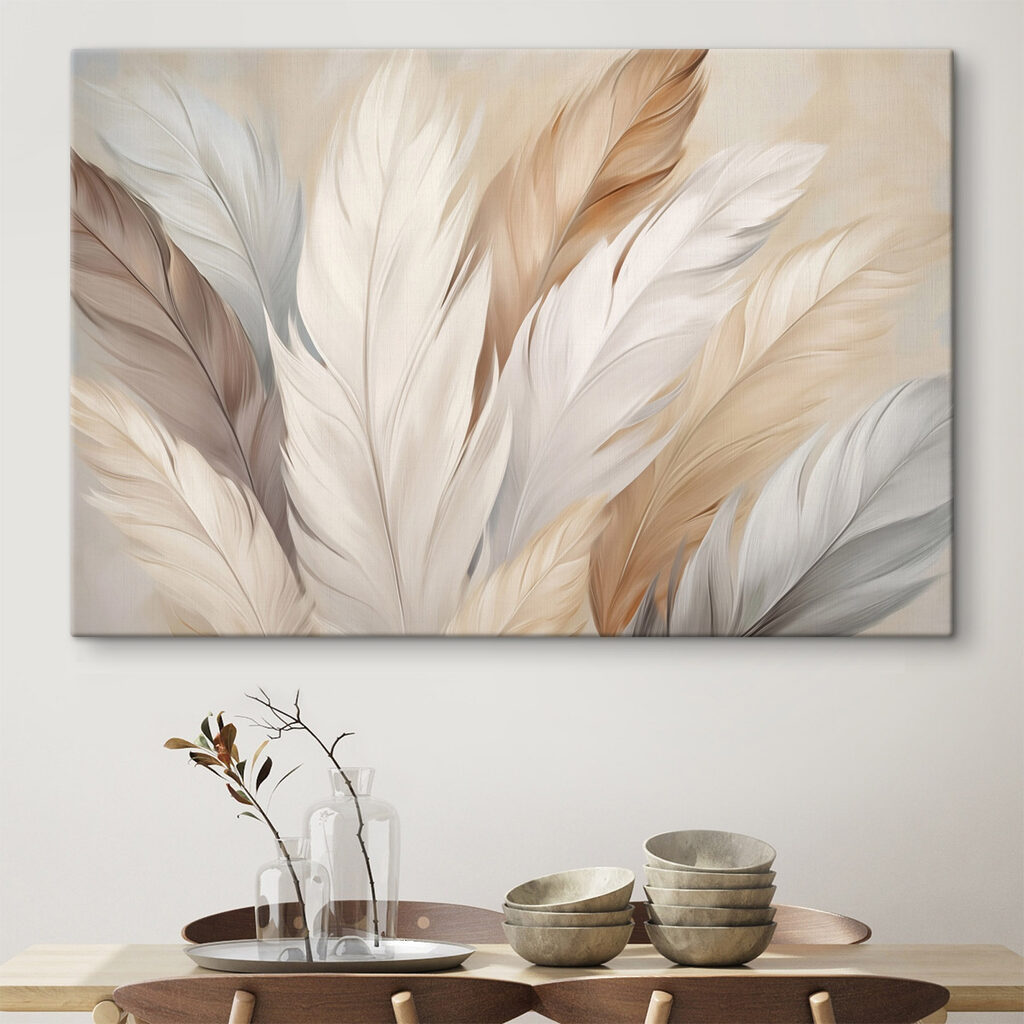 Group of feathers in different colors