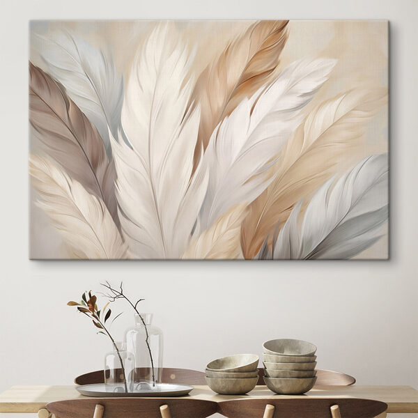 Group of feathers in different colors
