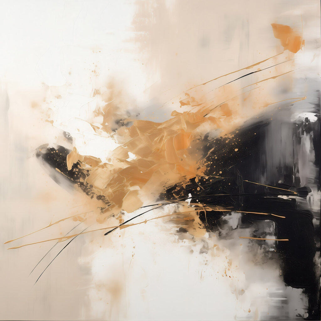 Painting of a black and white wall