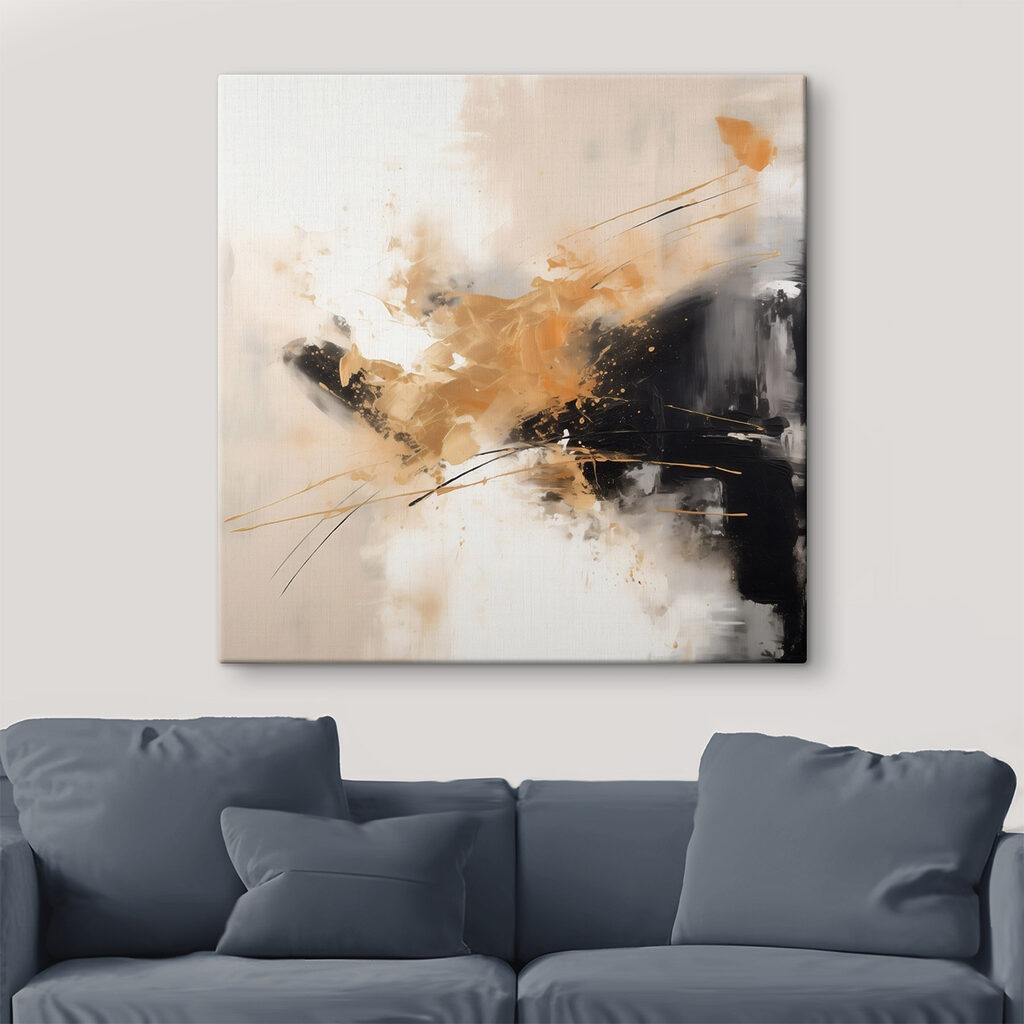 Painting of a black and white wall