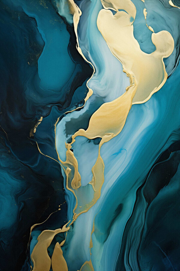 Fluid swirls of vibrant blue hues