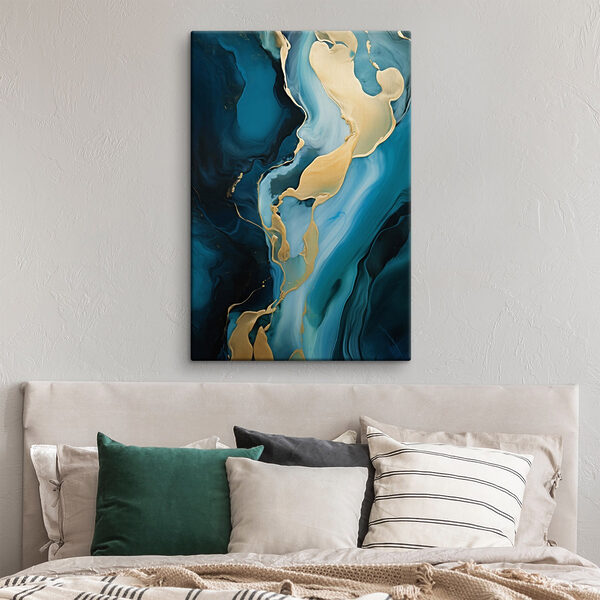 Fluid swirls of vibrant blue hues