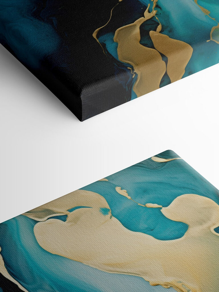 Fluid swirls of vibrant blue hues