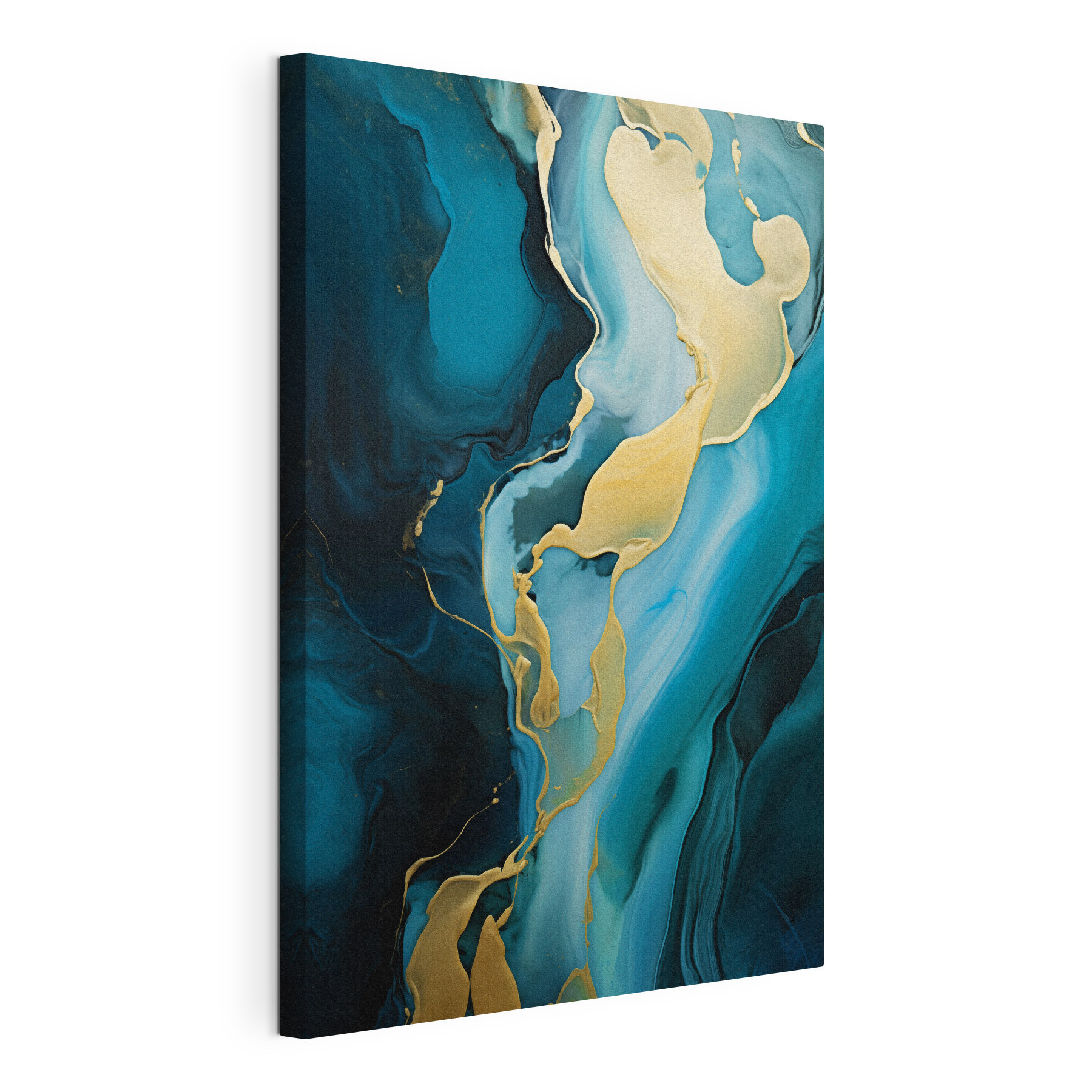 Fluid swirls of vibrant blue hues