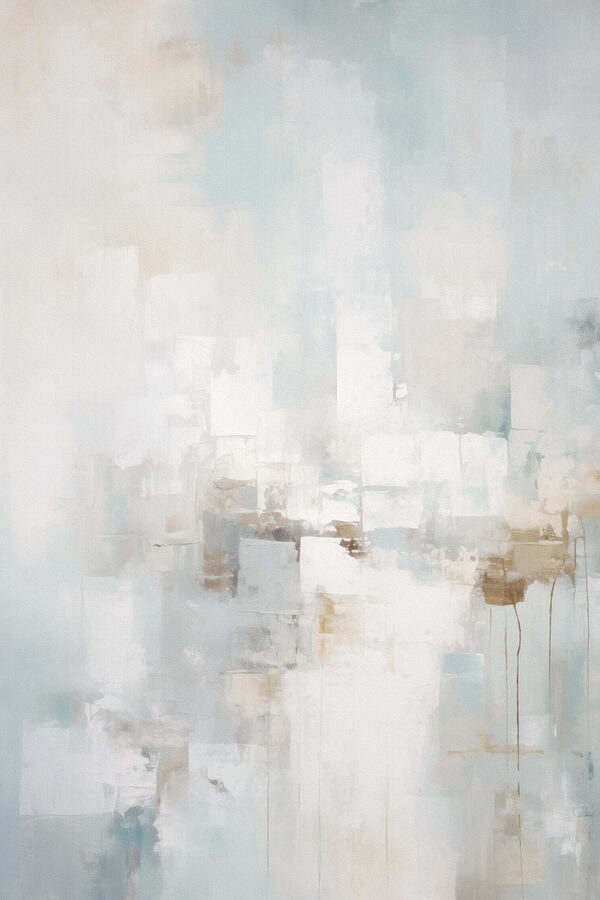 Painting of a white and blue background Painting of a white and blue background