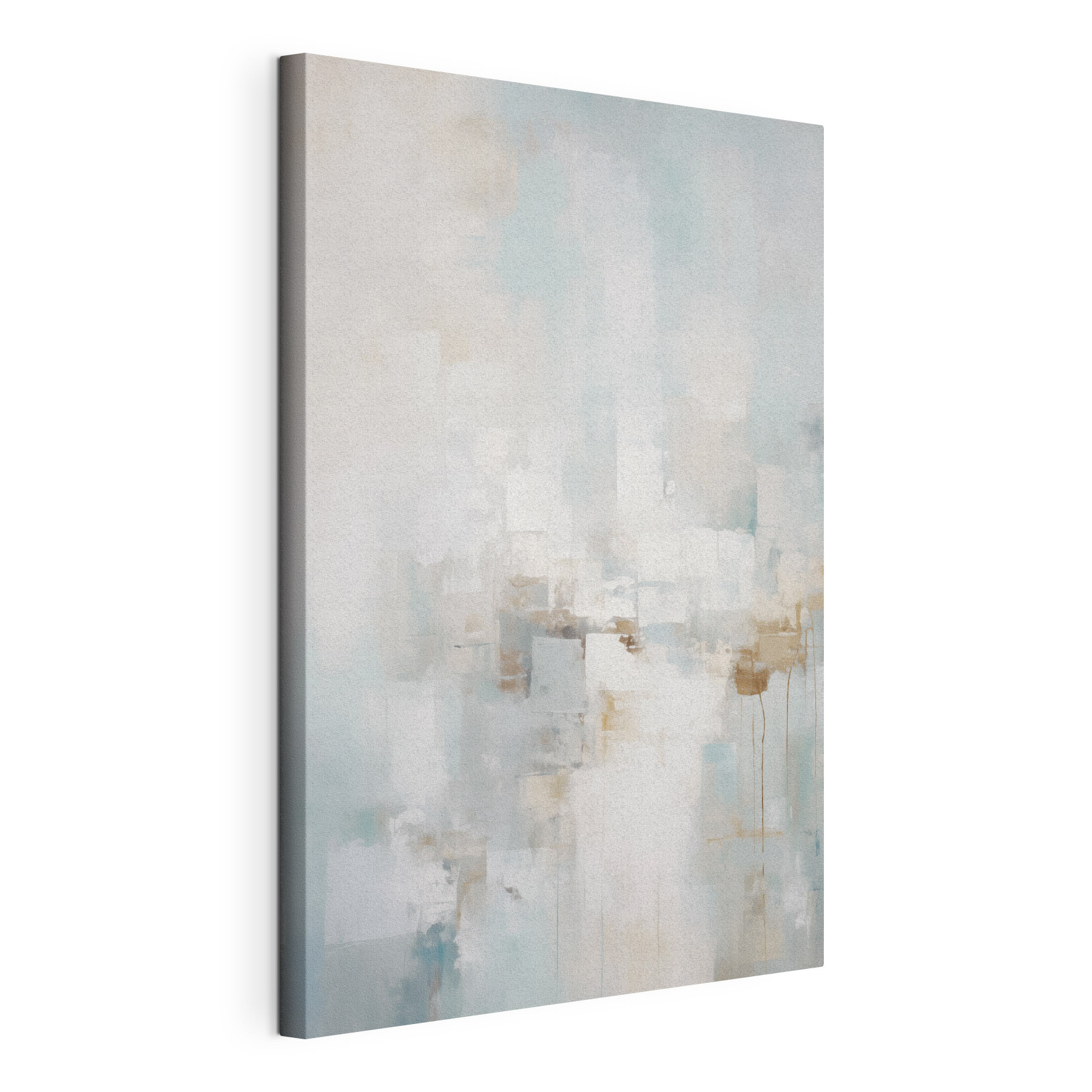 Painting of a white and blue background Painting of a white and blue background
