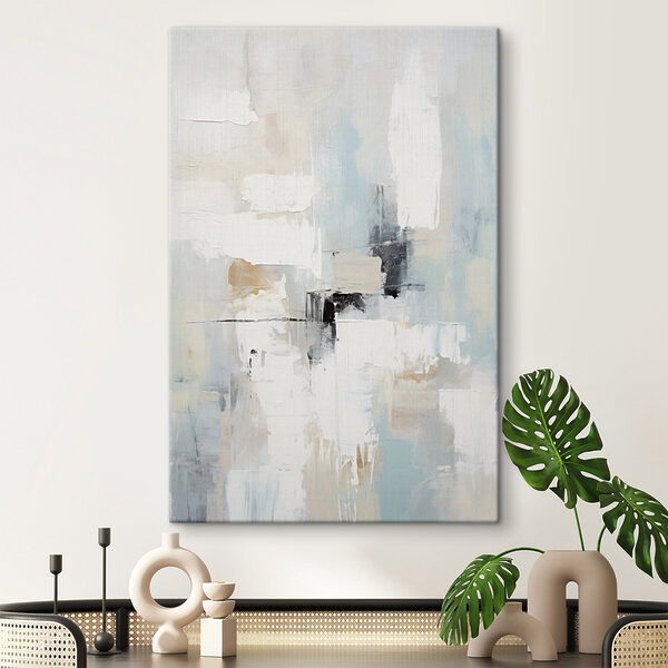 Painting of white and blue Painting of white and blue