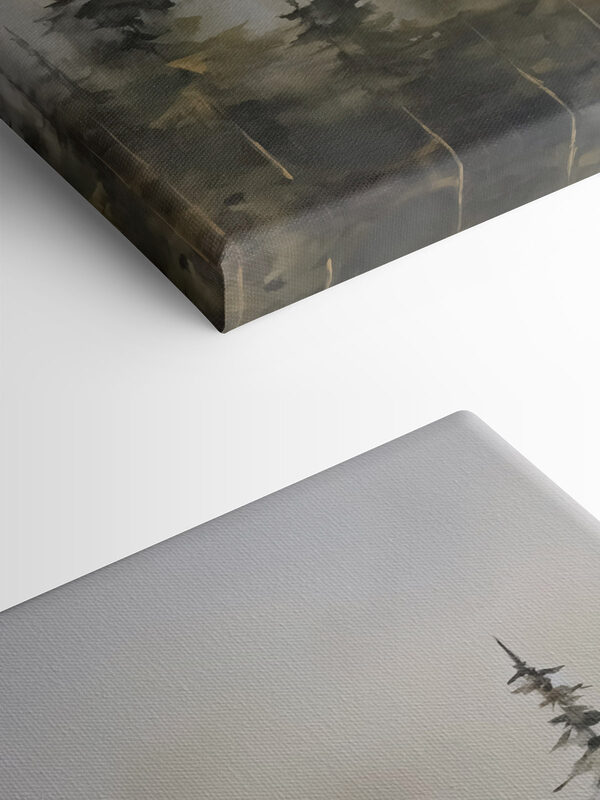 Foggy forest with trees