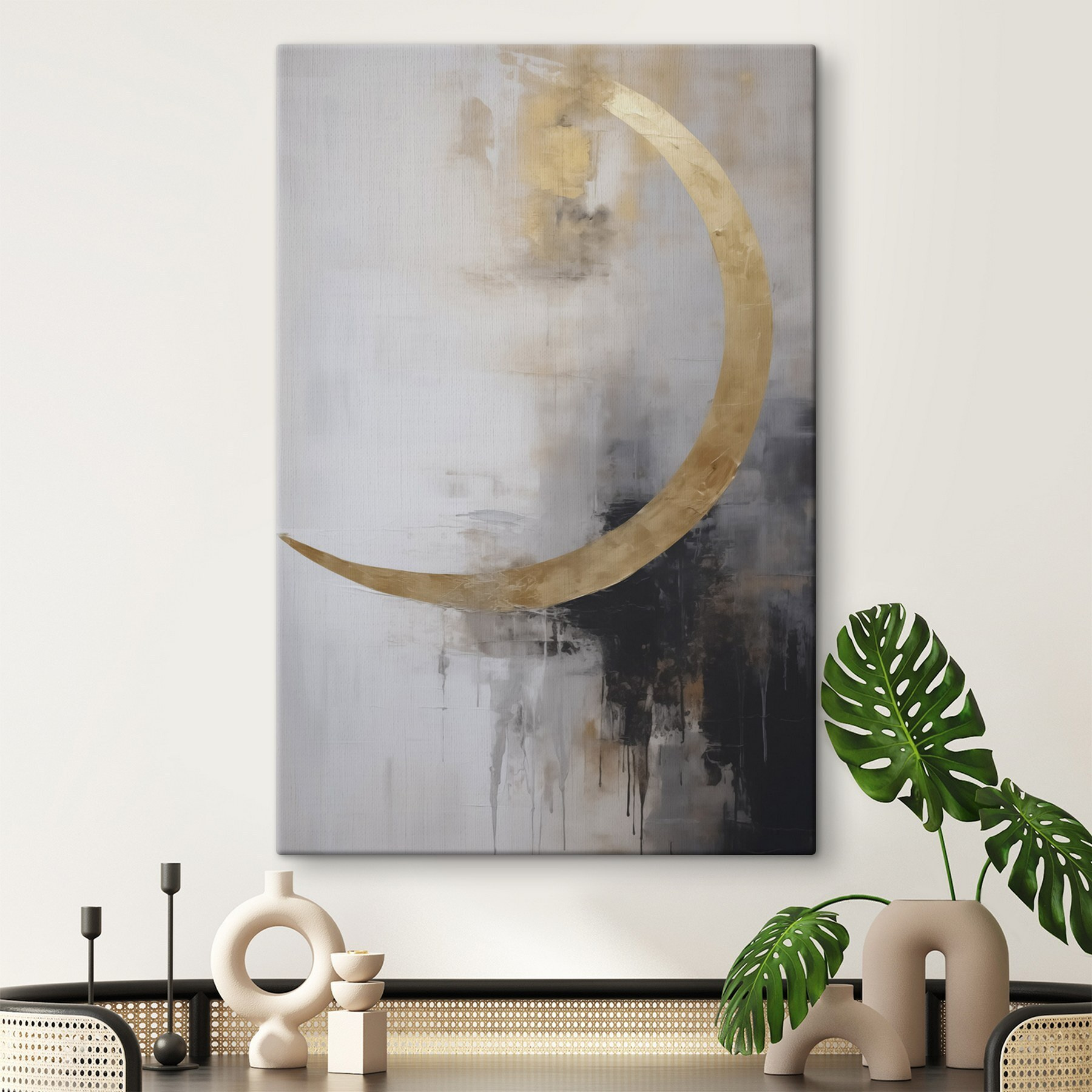 Painting of a crescent moon