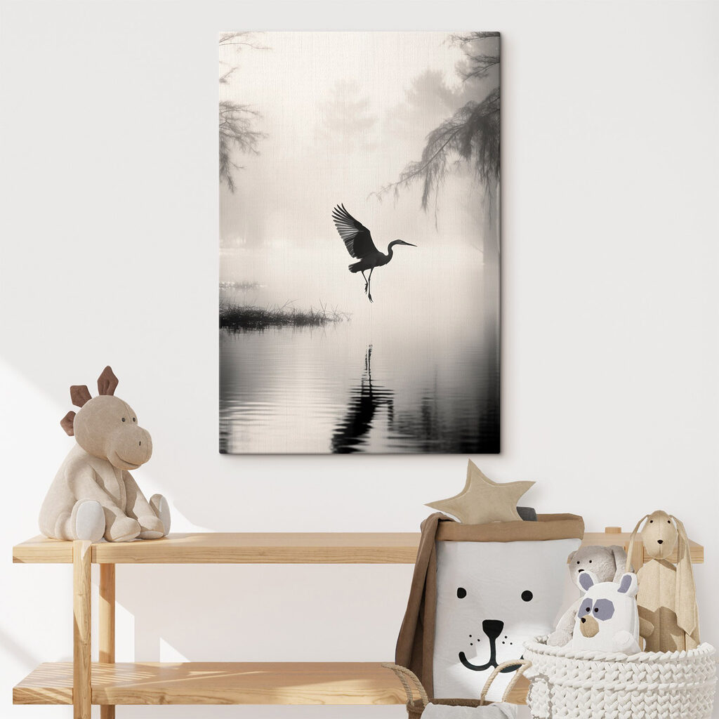 Bird flying over water