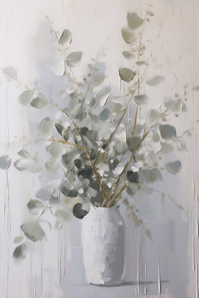 Painting of a plant in a vase