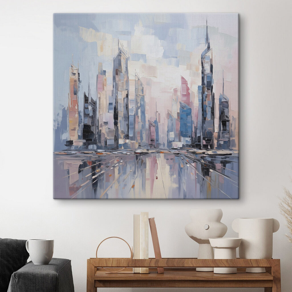 Painting of a city Painting of a city