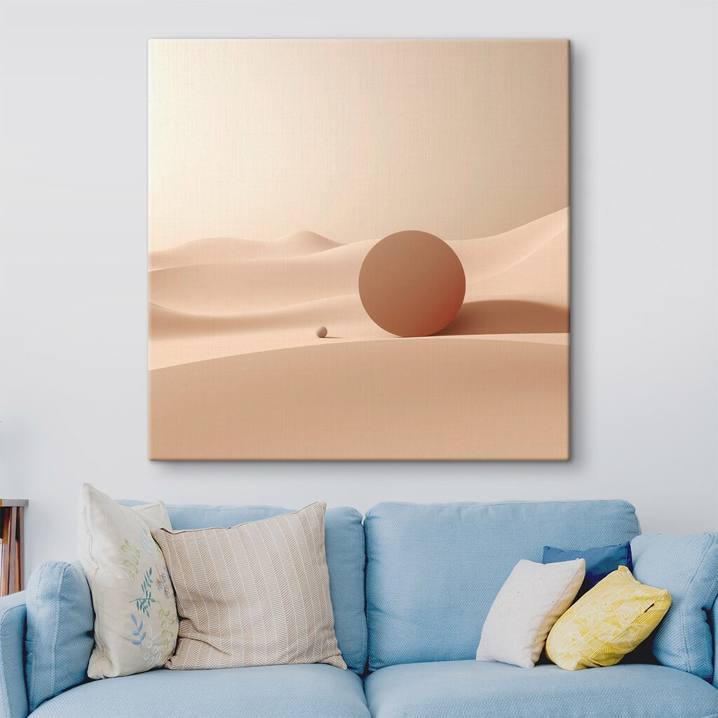 Ball and a ball in a desert