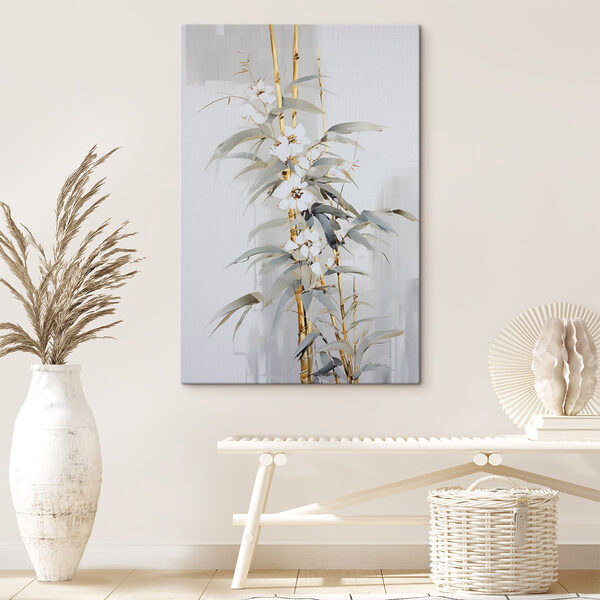 Painting of a plant with white flowers Painting of a plant with white flowers