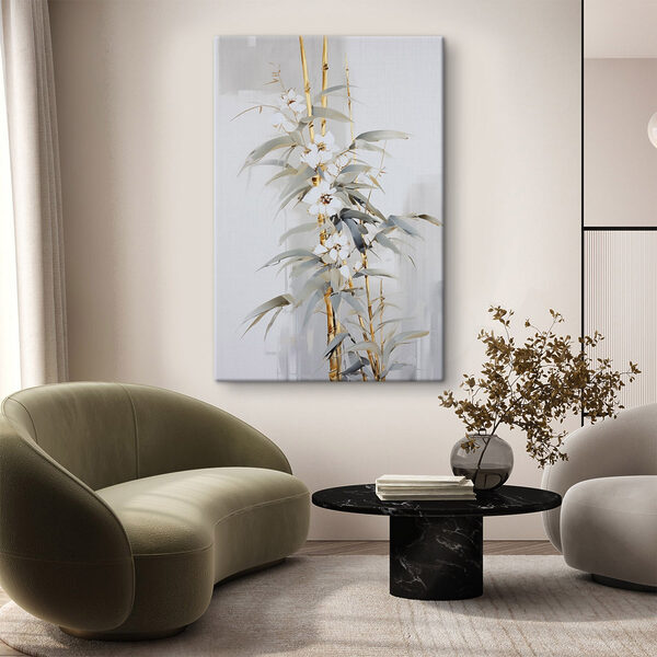 Painting of a plant with white flowers Painting of a plant with white flowers