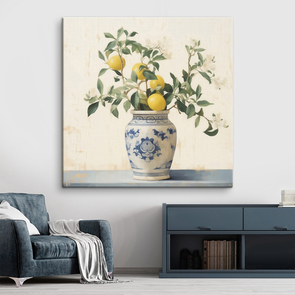 Vase with lemons in it Vase with lemons in it