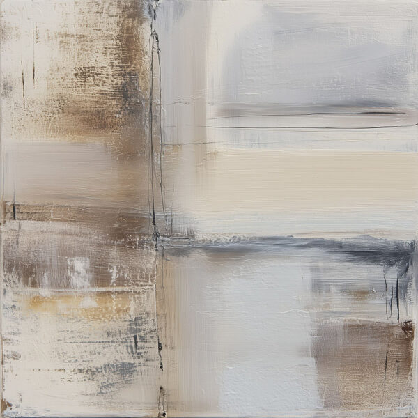 Painting of a white and brown square Painting of a white and brown square
