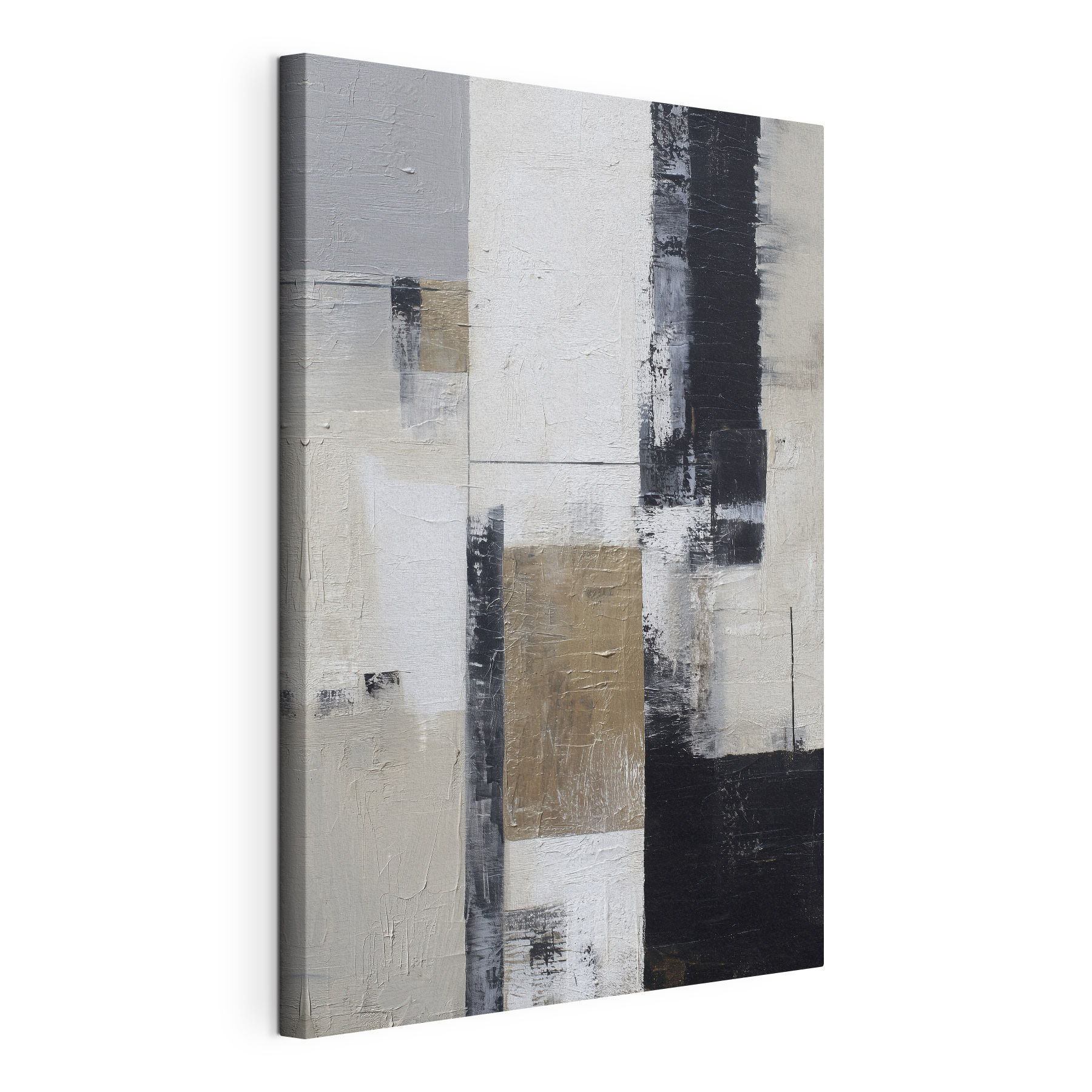 Painting of a white and black rectangular object Painting of a white and black rectangular object