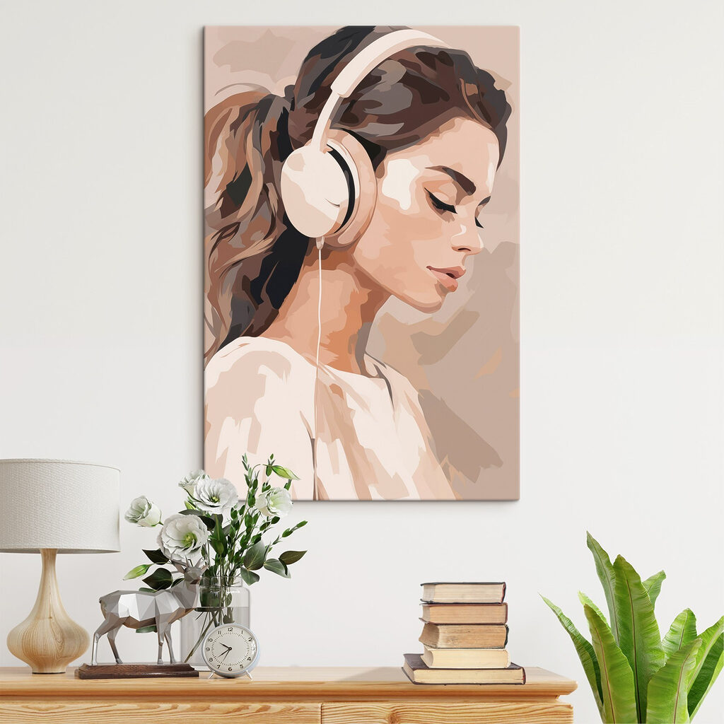 Woman wearing headphones