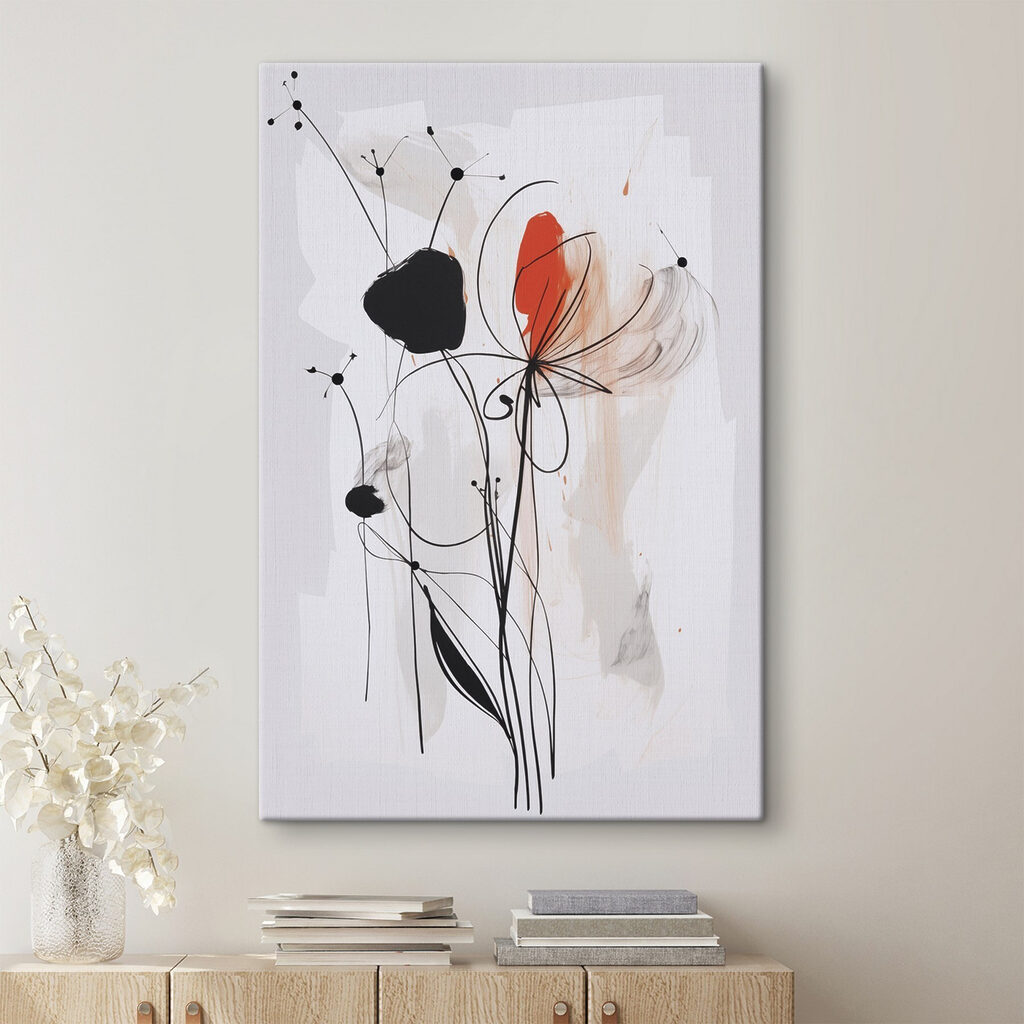 Painting of flowers and lines Painting of flowers and lines
